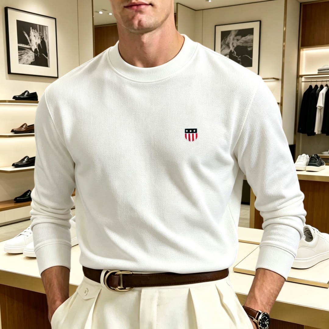 Men'S Fashion Brand - Мягкая хлопковая мужская футболка с длинным