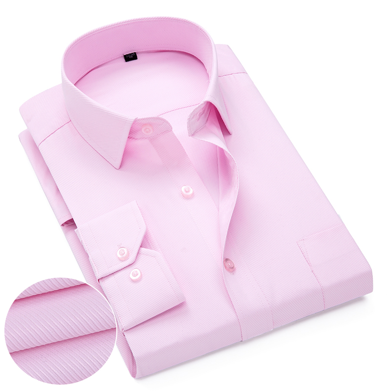 Dress Shirt Non-Iron - Розовая, белая, синяя саржевая мужская официальная