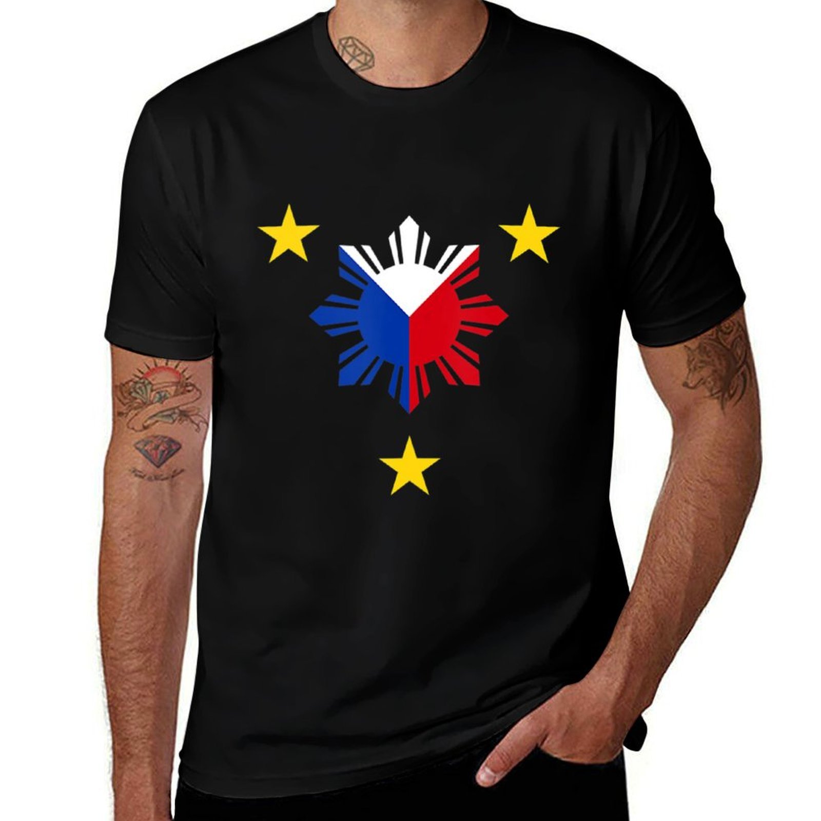 Men'S Fashion Philippines - Футболка с филиппинским флагом, с изображением
