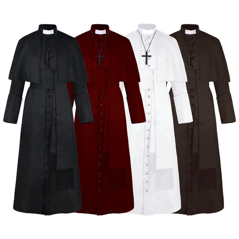 Mens Fashion Jumpsuit - Мужской костюм священника на Хэллоуин, средневековый
