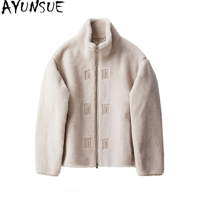 Mens Fashion Winter 2025 - AYUNSUE натуральная овечья дубленка из мериноса,