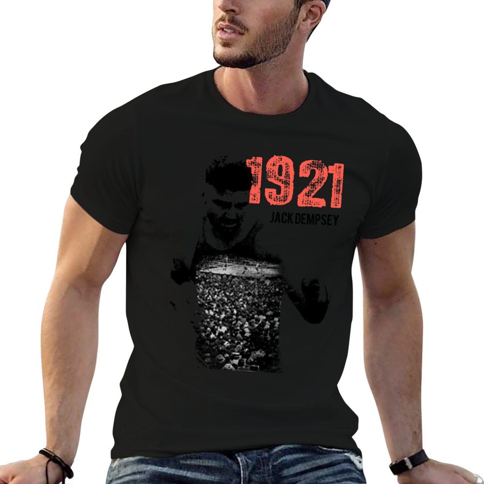 Mens Fashion In The 1920S - Джек Демпси. Винтажный бокс. Футболка в
