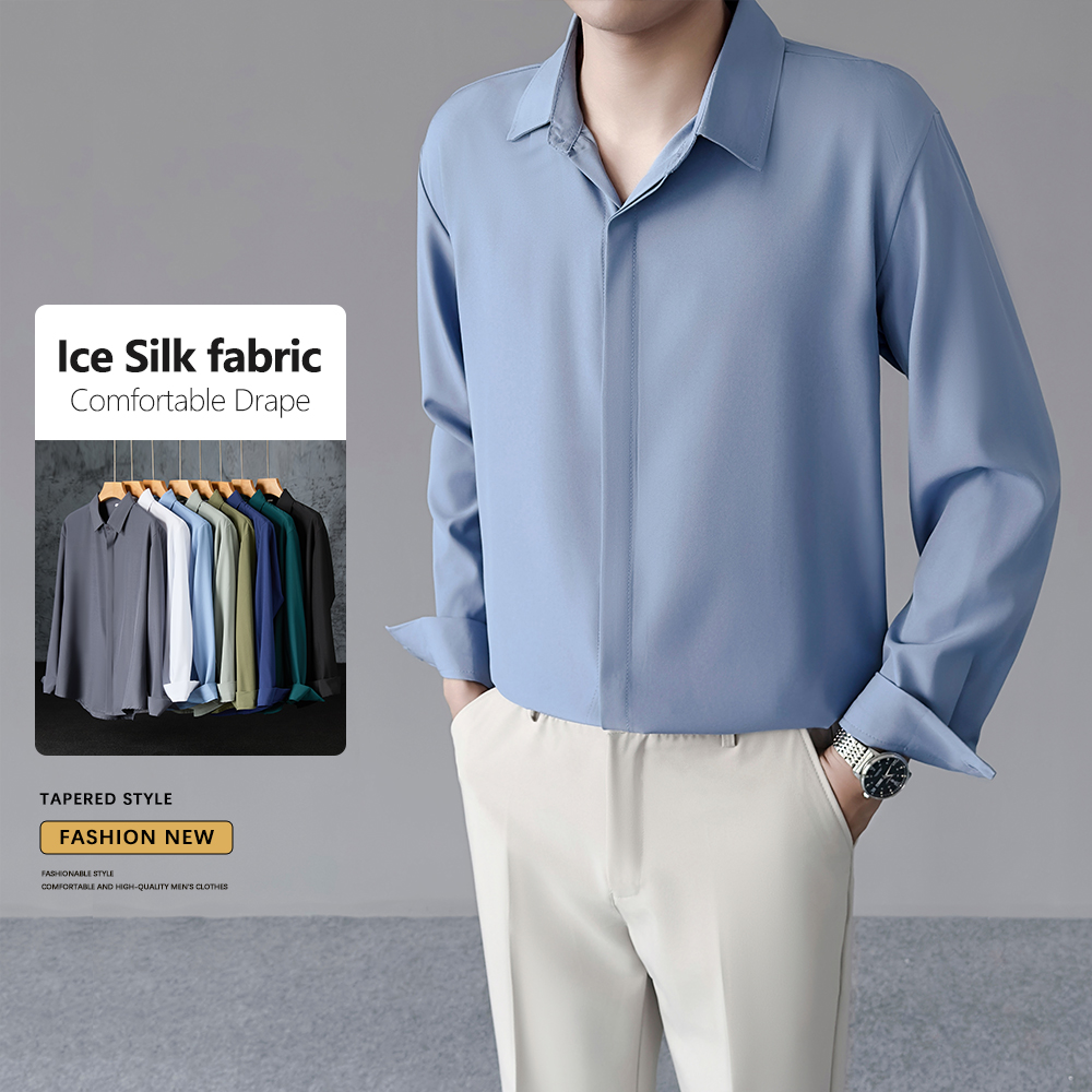 Dress Shirt Non-Iron - Мужская тонкая рубашка из охлаждающего шелка