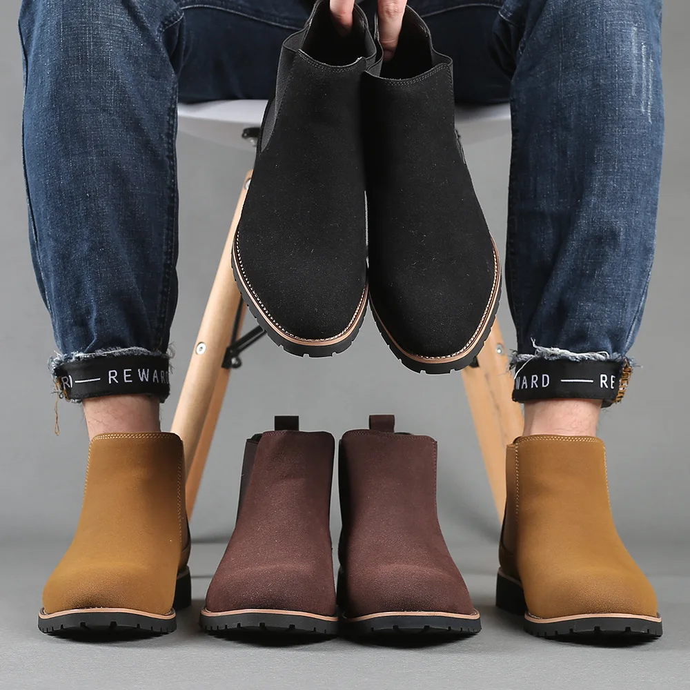 Mens Fashion Winter 2025 - Мужские ботильоны, замшевые кожаные ботинки в