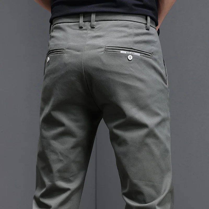 Men'S Fashion Khaki Pants - 97,8% хлопок, весна-осень 202, мужские повседневные
