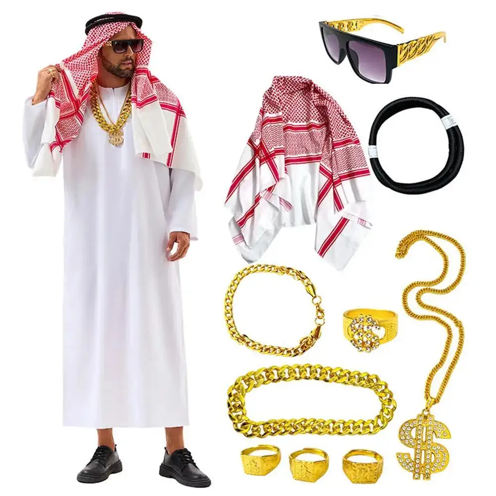 Mens Fashion Jumpsuit - Арабский костюм из Дубая, Белый халат
