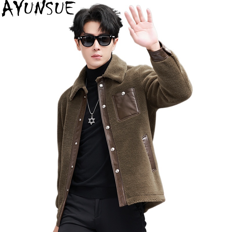 Mens Fashion Winter 2025 - AYUNSUE, пальто из 100% шерсти для