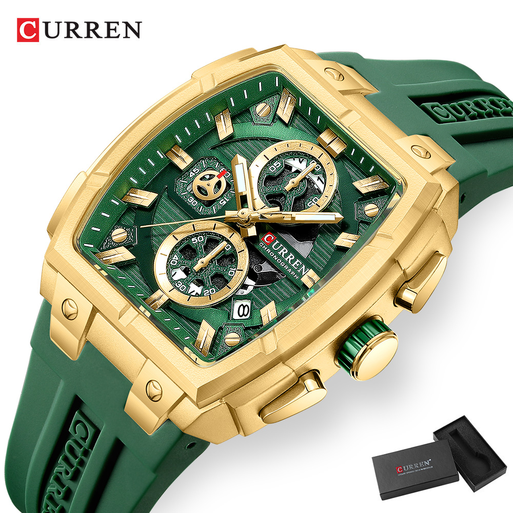 Роскошные винтажные часы CURRE – обзор и цена Mens Fashion Watch