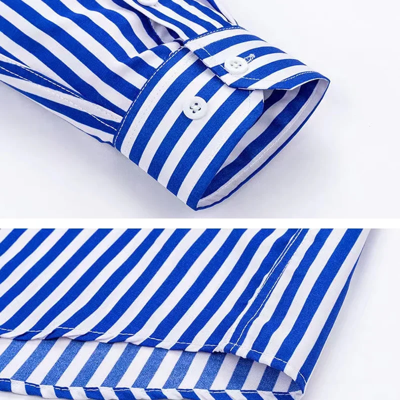 Мужская рубашка в полоску, син – обзор и цена Dress Shirt Non-Iron