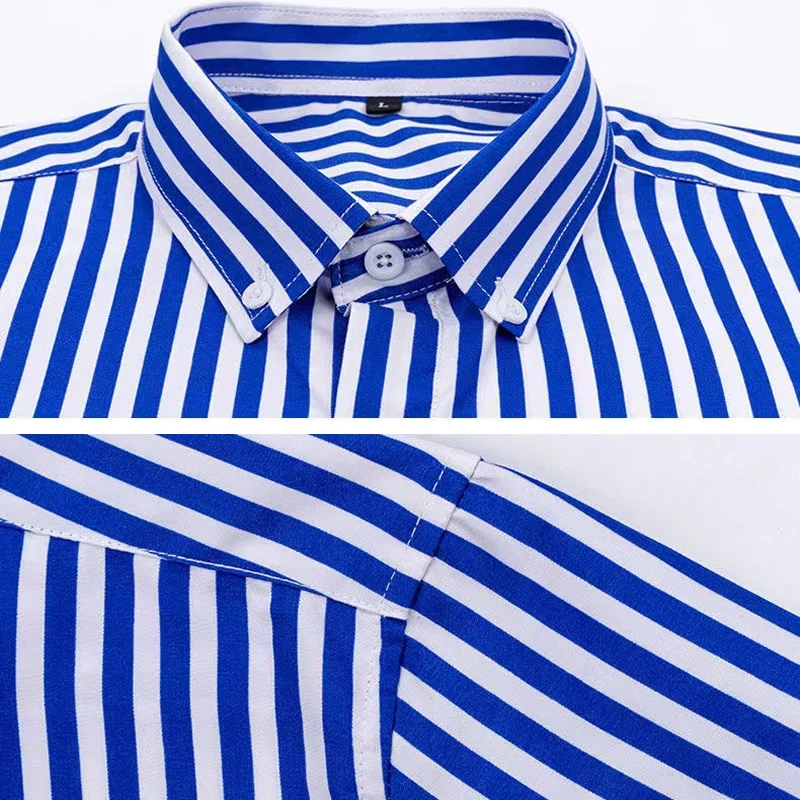 Мужская рубашка в полоску, син – обзор и цена Dress Shirt Non-Iron