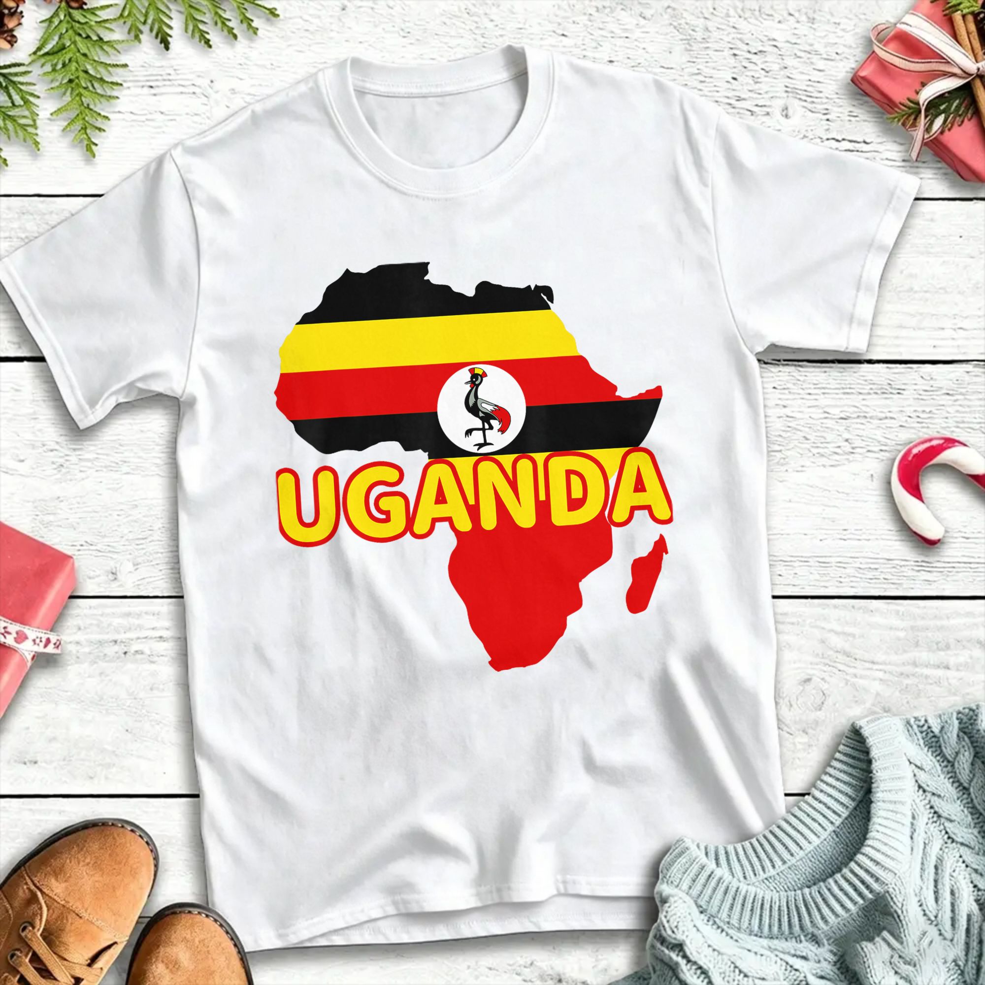 Футболка с флагом и картой Уга – обзор и цена Men Fashion Uganda