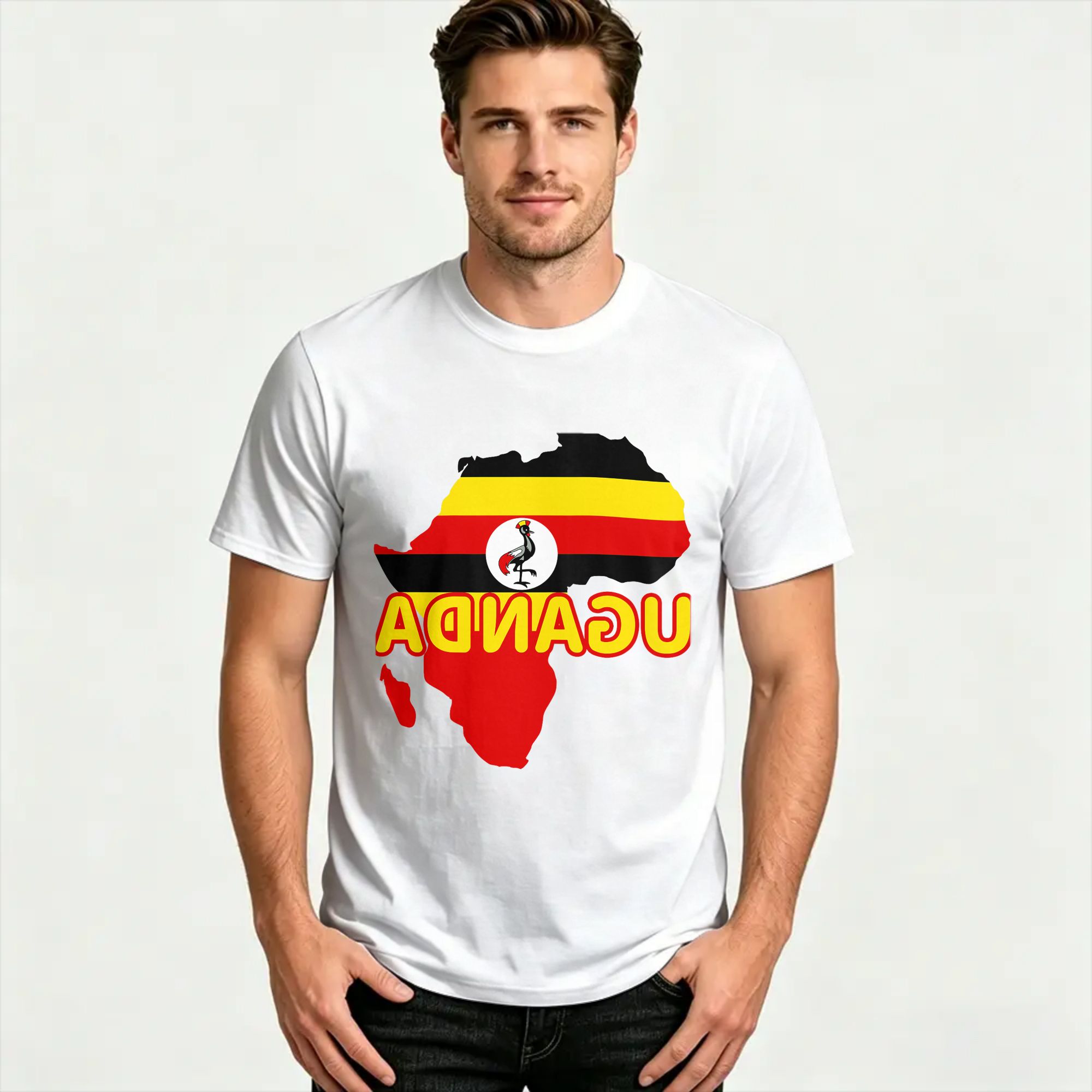 Футболка с флагом и картой Уга – обзор и цена Men Fashion Uganda